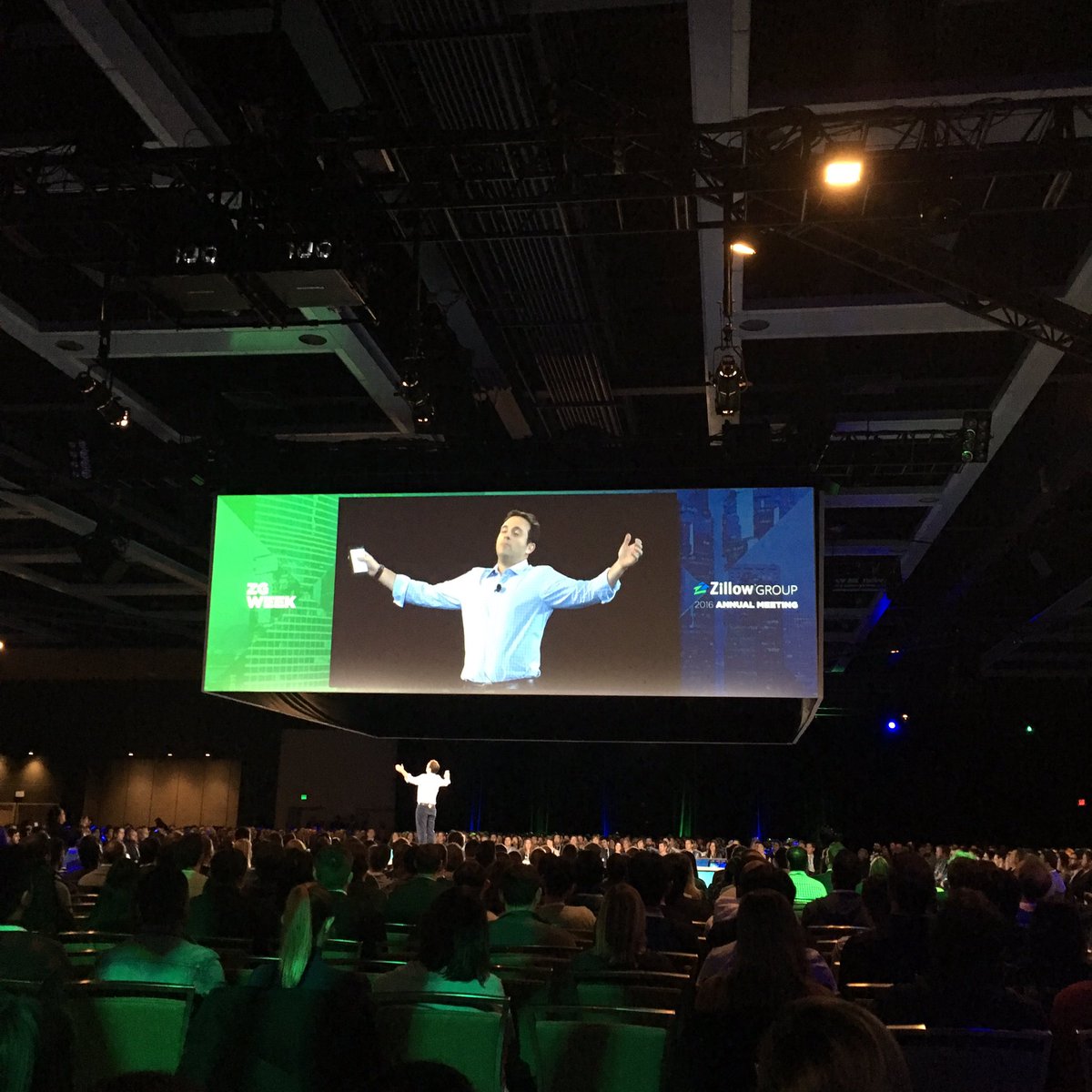 madslinker's tweet photo. It's not #ZGWeek until @spencerrascoff leads a group recital of the company mission statement. (Still the best part.) https://t.co/9jTAvCck7g
