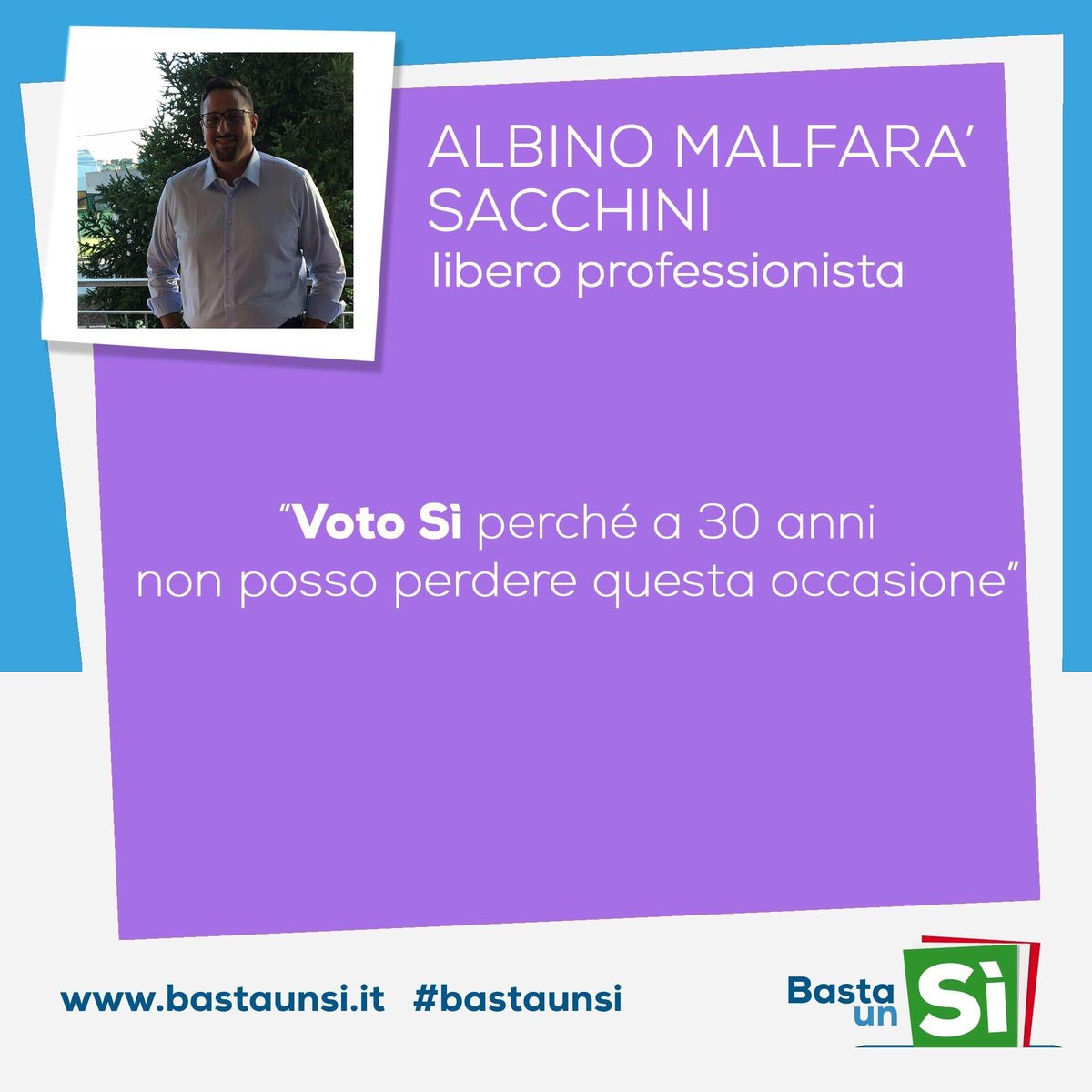 AlbinoMalfara's tweet photo. #iovotosi perchè a 30anni non posso perdere questa grande occasione.!! #BastaUnSI #CiSiamo https://t.co/8eNK2E36q2