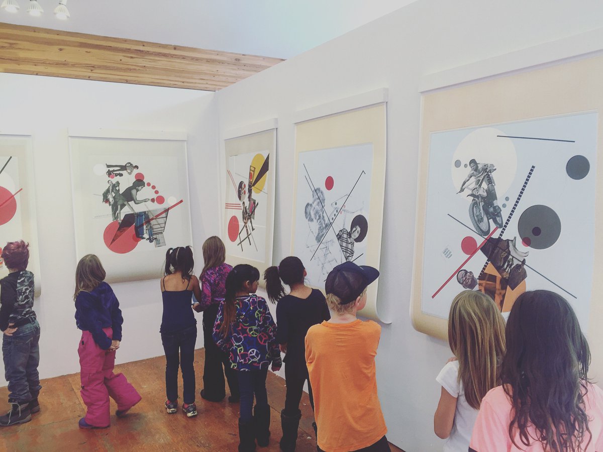 It makes me profoundly happy to see kids interacting with my recent works at the ArtBase in Basalt CO. #Blackfuturism