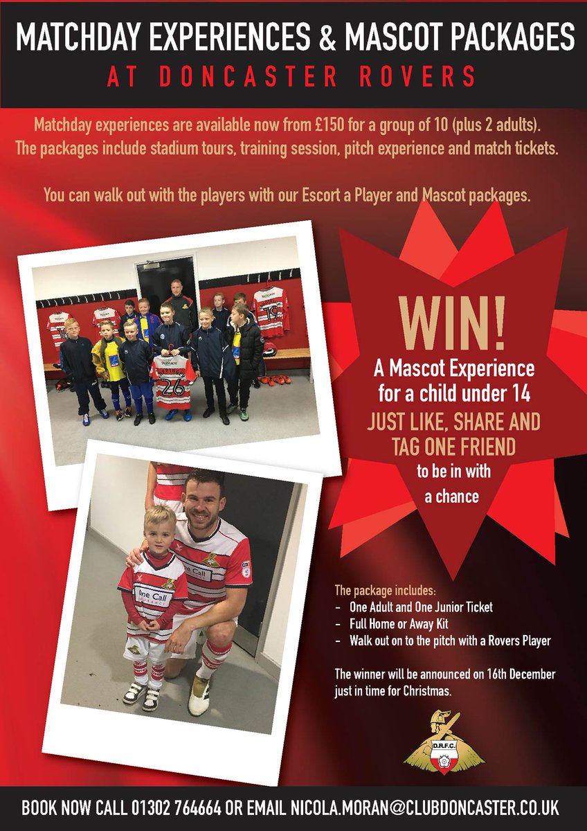 drfc_official's tweet photo. COMPETITION | Like/retweet this and you could win a chance for you or your child to escort a player before the Stevenage game in Jan! #DRFC https://t.co/xqaLq8Vlj4