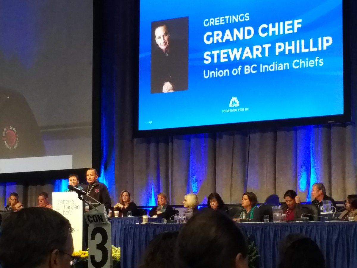 LindaHatwork's tweet photo. Grand Chief Stewart Phillip addressing delegates at the #bcfed16 convention. Delegates are engrossed in his words. #psacbc https://t.co/wzcafVS2tL