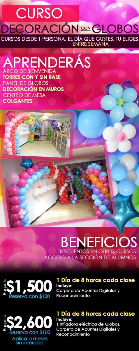 superdiversion's tweet photo. #Curso #Decoración #Globos $2,600 MXN mas de 13 #diseños.1 día 8 horas. Incluye #Infladora #Tiendamexico #Ventas #df
https://t.co/UKimbyCicV https://t.co/QfJqo7ecwQ