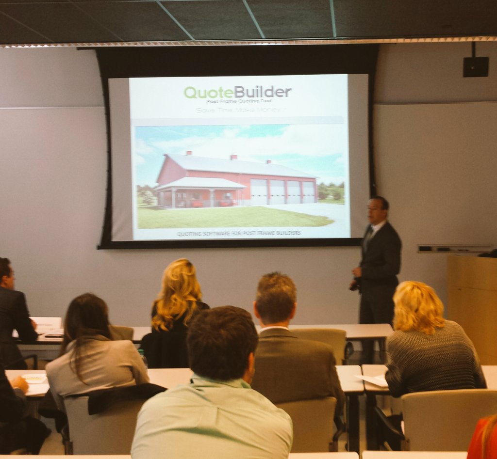 JPEC_Jennie's tweet photo. Quote builder is the post frame quoting tool that will save customers time and money. #UIVentureSchool https://t.co/WU6P3VOnIx