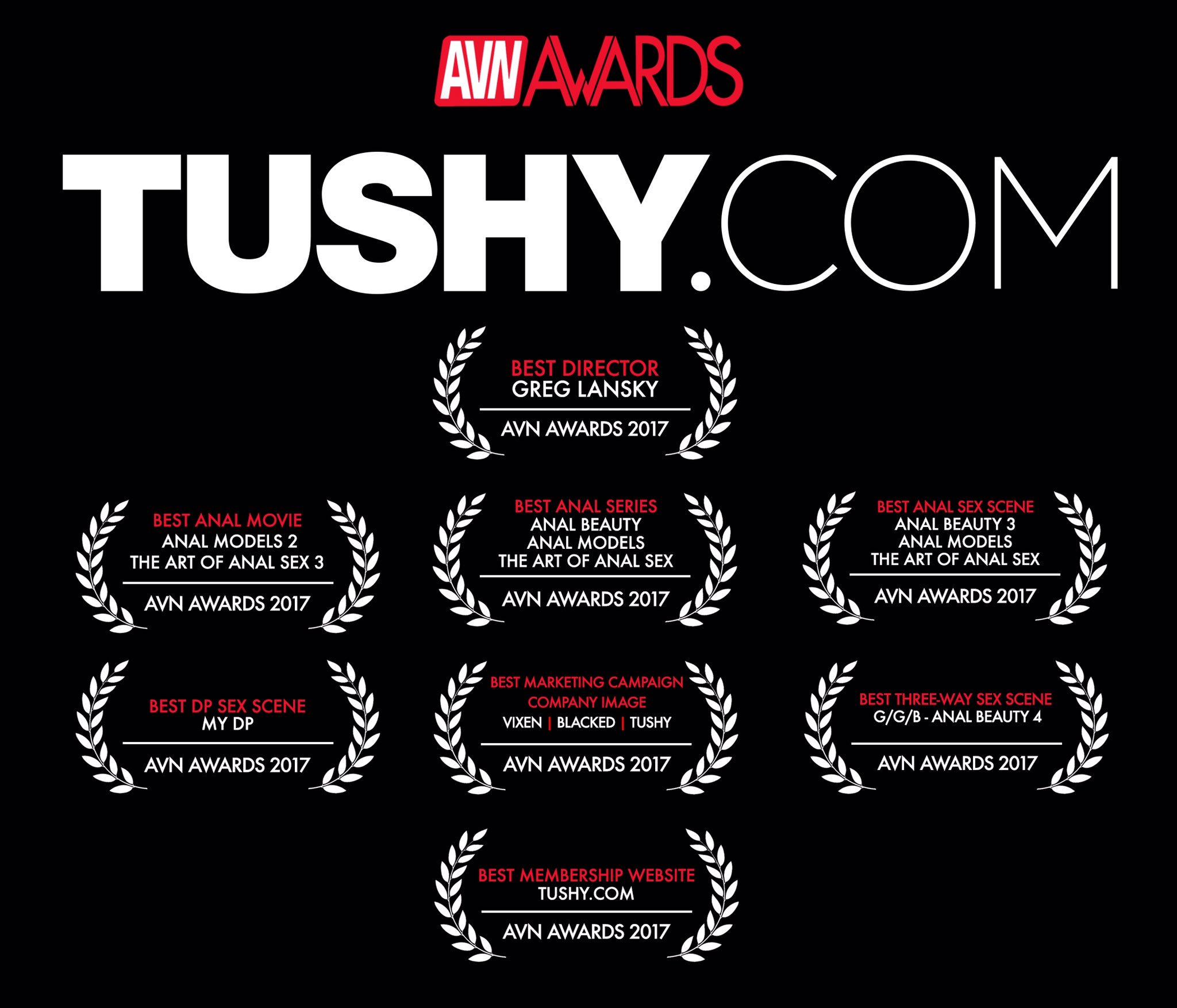 “We thank you @AVNawards, for all the @Tushy_com nominations! 