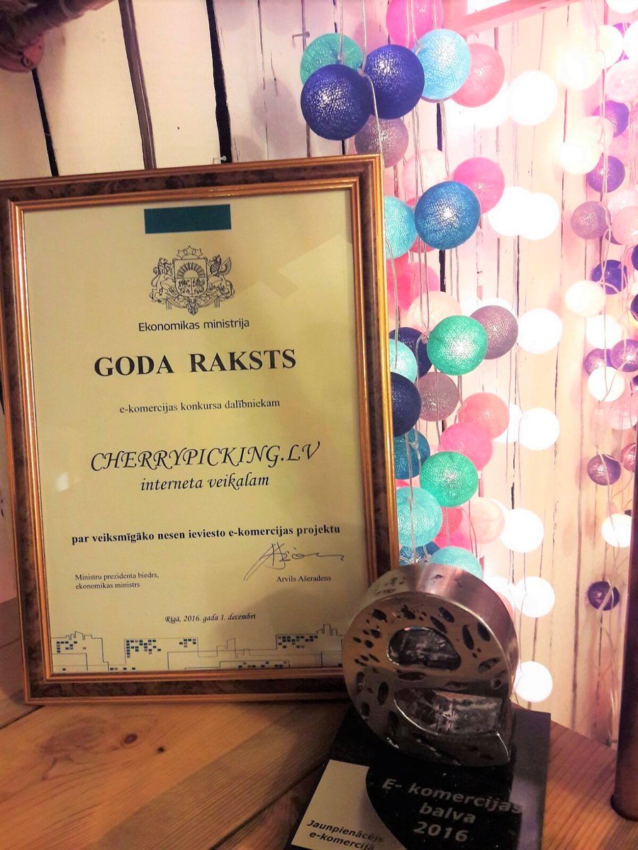 Mūsu izstrādātais cherrypicking.lv atzīts par šī gada veiksmīgāko jaunieviesto e-komercijas projektu!Lepojamies un aicinam izmēģināt!