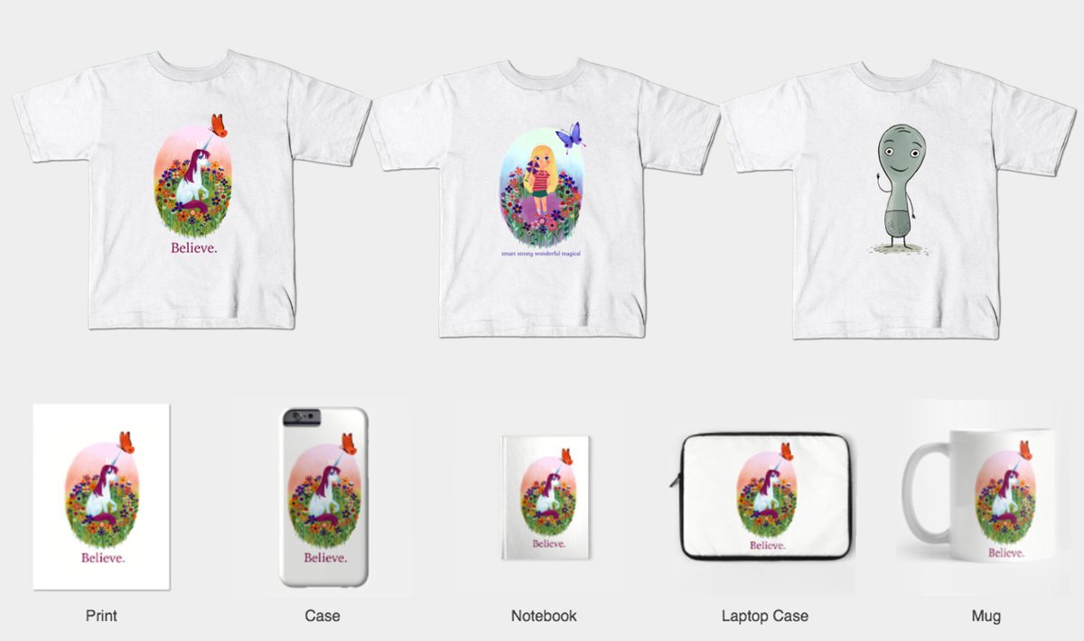 "Uni the Unicorn" and "Spoon" t-shirts! (plus phone cases, mugs) bit.ly/1MVBjL7  All proceeds to children's literacy initiative.