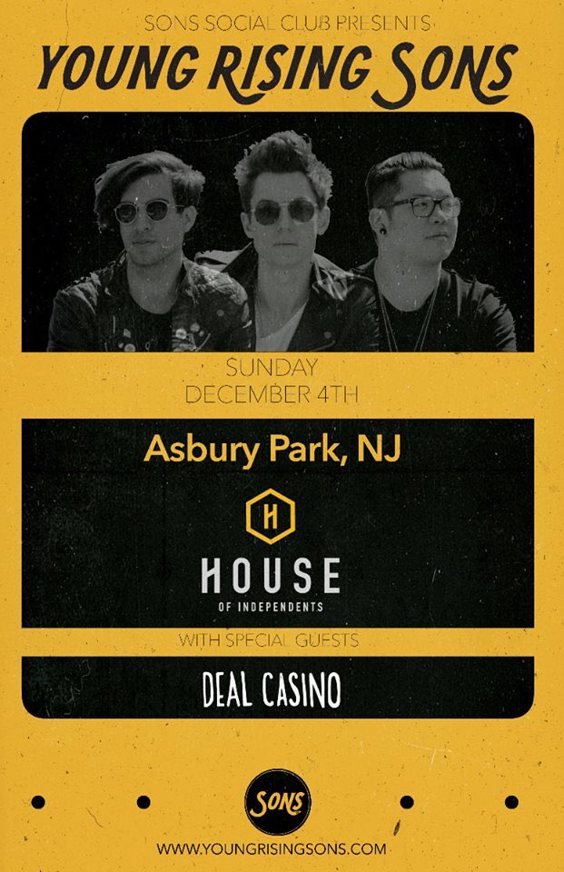 HOIAsburyPark's tweet image. Contest time! RT to win a pair of tickets and meet and greet passes for @youngrisingsons this Sunday at House! Gotta be in it to win it! 🙌🏻