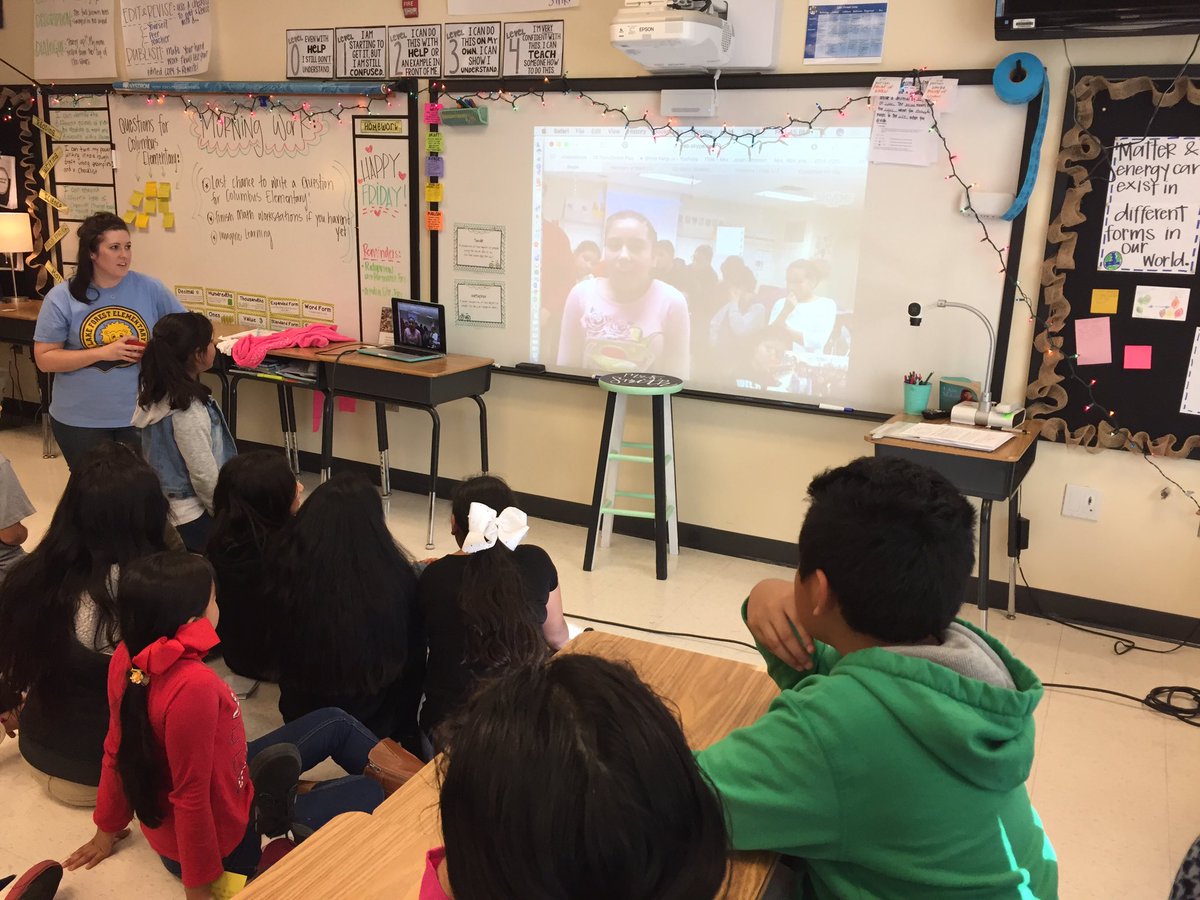 TBarton42's tweet photo. @MrsSmithLF5th class Skype conversation with 5th graders from Columbus, NM!  @mandoch77 @LFLions_AP #makingconnections https://t.co/WxTjum33nt