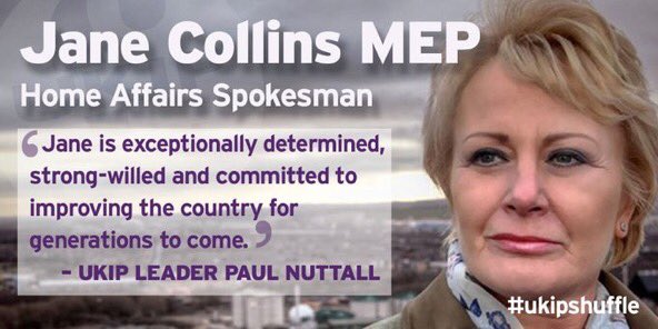 UKIP's tweet photo. .@Jane_CollinsMEP becomes UKIP Home Affairs Spokesman: https://t.co/HwjQk1rurl #UKIPshuffle https://t.co/ZGxJan9foG