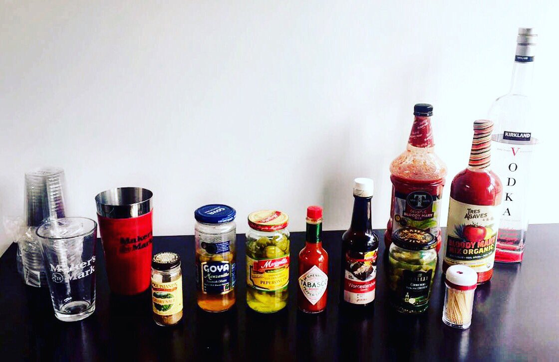 SparkDesignAZ's tweet photo. We don't mess around when it comes to Bloody Marys. 🍹🙌🏼✨ It's a very happy FriYAY over at Spark today! #workhardplayhard https://t.co/72BdW5C0jg