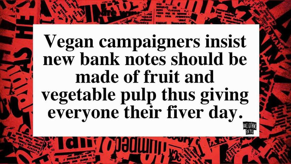 FormerRifleman's tweet image. #Vegan #fiveaday #FivePoundNotes