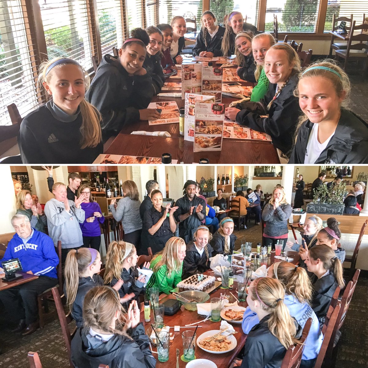 RapidsGirls's tweet photo. 16 Academy G's celebrating a great start to their first College Showcase and GK Kaela R's 14th Birthday! #rapidson3 #oneclub https://t.co/F7VDhffvPD