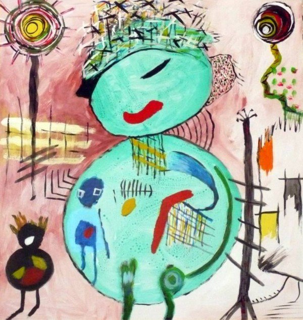 "Untitled (composition with a doll)" acrylic painting by Concha Flores Vay <a href="/cfvay/">concha flores vay</a> artofday.com/wordpress/?p=7… #TwitterFirstFriday #art