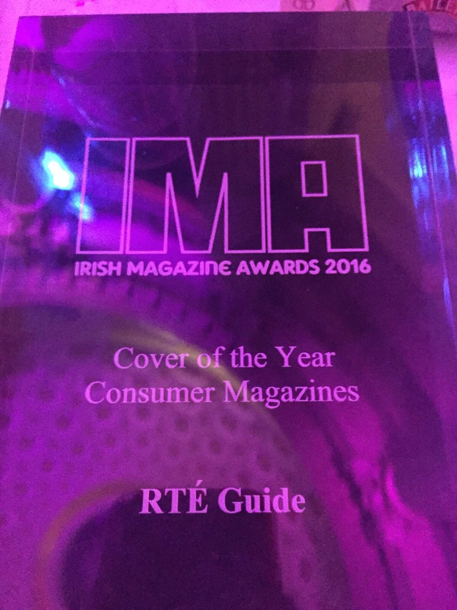 nialloloughlin's tweet photo. Delighted my artwork from last year for the Rte Guide won cover of the year last night! #WellChuffed #Rteguide @RTE_GUIDE #IMA2016 #ima https://t.co/wCJsgaVM1P