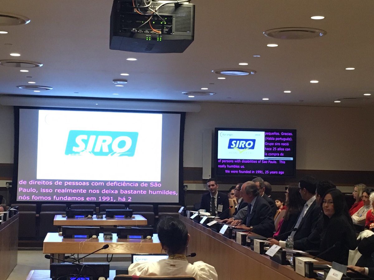 SpainUN's tweet photo. Juan M González Serna,Pres @gruposiro addressing @UN event recognizing good practices in the employment of persons with disabilities https://t.co/utWiMbkugj