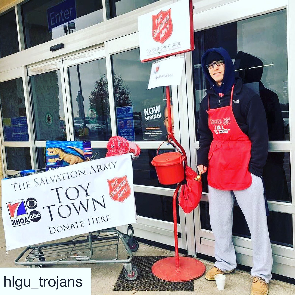 HLGuniversity's tweet image. Stop by Walmart this week to see @hlgu_baseball players ringing bells for Salvation Army #trojansunite #hlgu