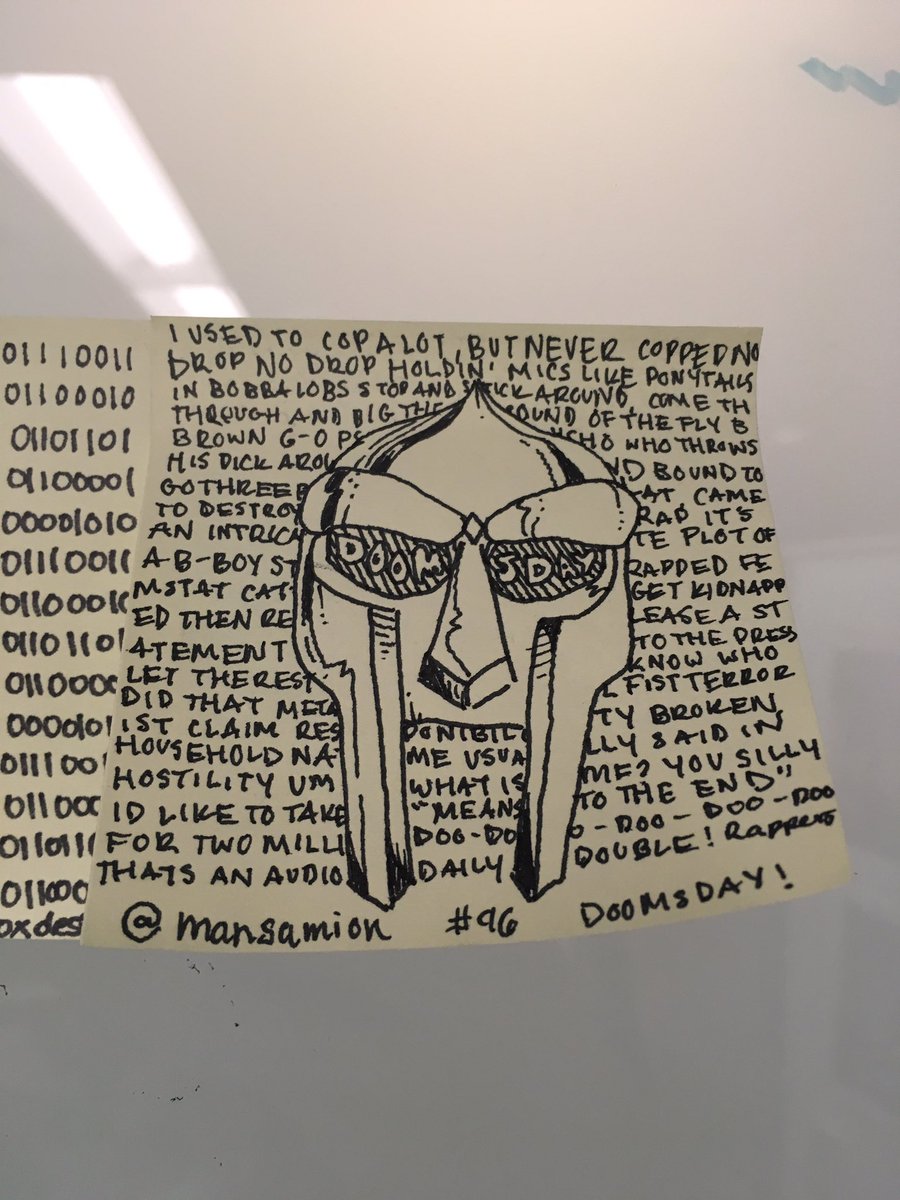 imprivatadesign's tweet photo. Lost and found! A second Day 96 of #100daysofstickies @imprivatadesign. DOOMSDAY!by @mansamion https://t.co/2maCEvoDbA