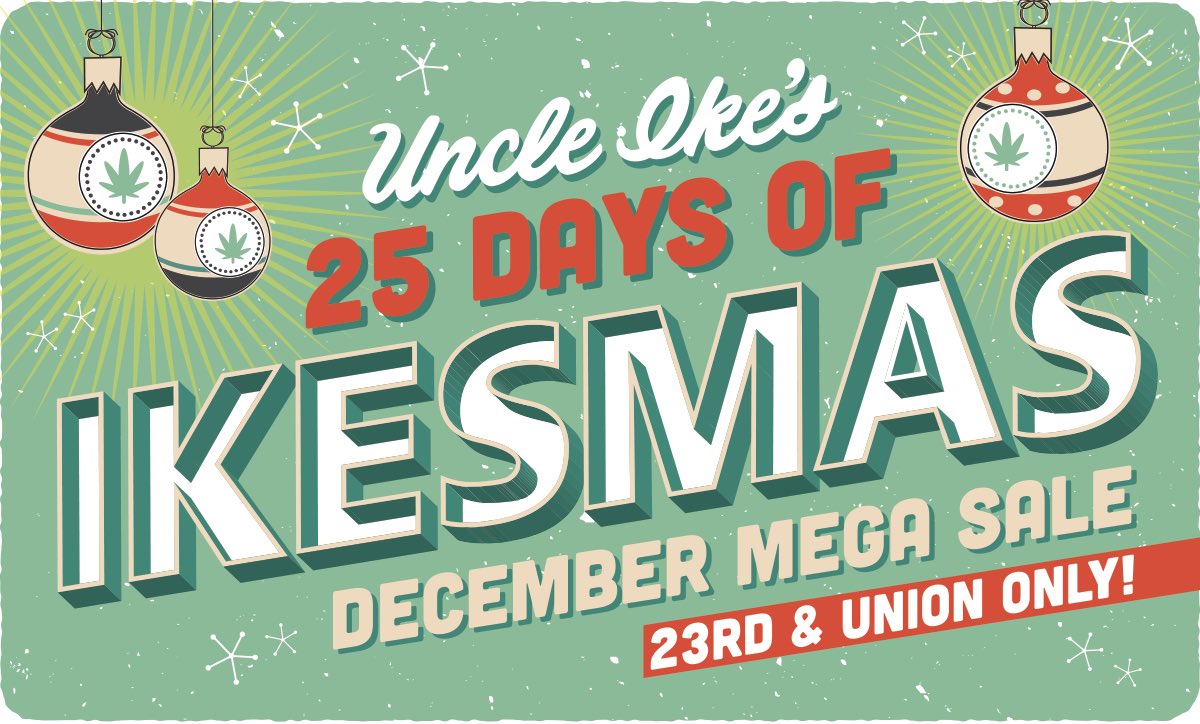 UncleIkes206's tweet photo. Day 2 of #Ikesmas -- grab $4 grams &amp; $12 eighths, today only @ 23rd &amp; Union #uncleikes #seattle #cheappot #premiumpot #cheapprice https://t.co/xLinxAM4gv
