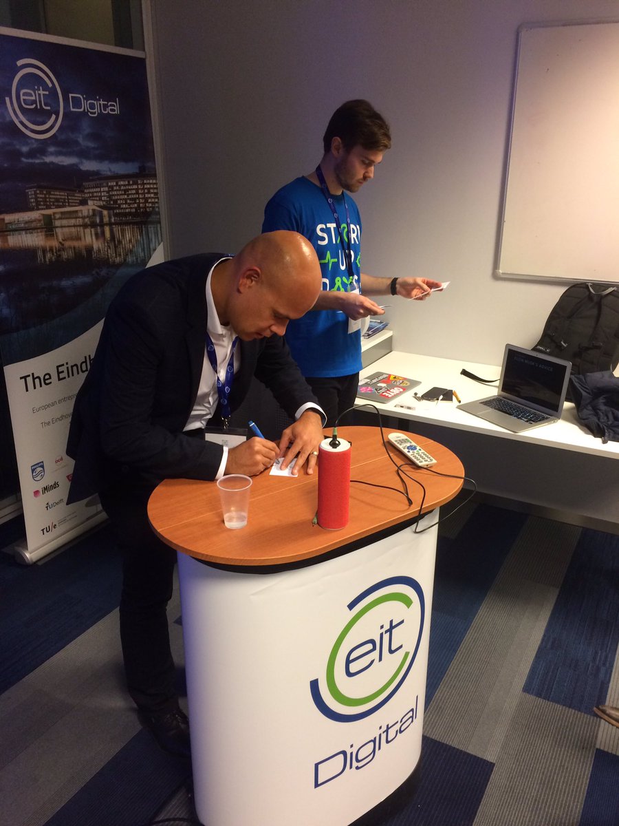 LizStaravoitava's tweet photo. The history has been made by @rowdybijland and we will know the best pitch winner on Sunday #EITAlumnistartupdays https://t.co/lDUqQScWvi