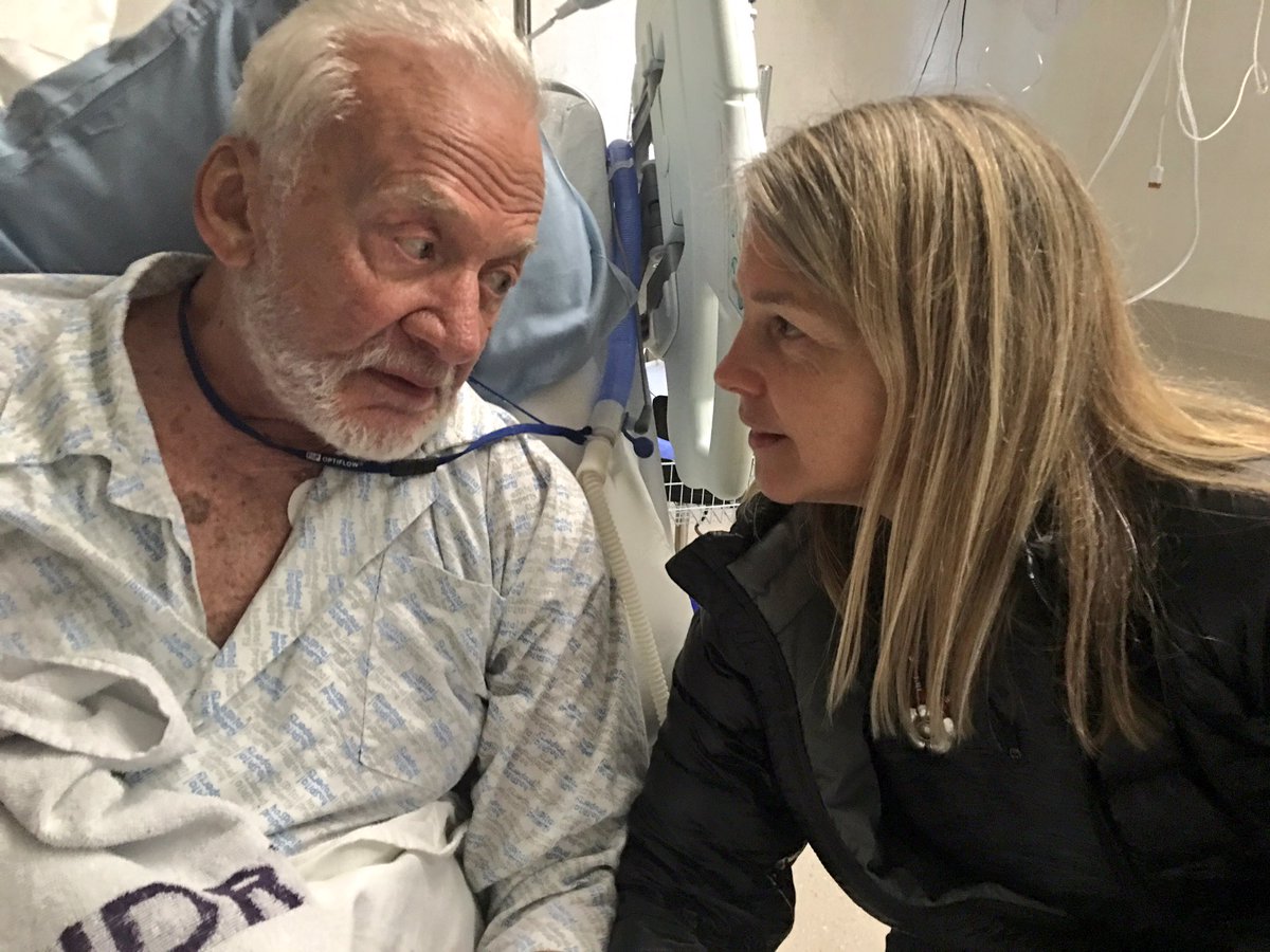 TheRealBuzz's tweet photo. I had a surprise visitor this morning. My longtime friend @DavaExplorer @NASA Dep Administrator. She beat me to the South Pole by one day. https://t.co/NMKEAcxs65