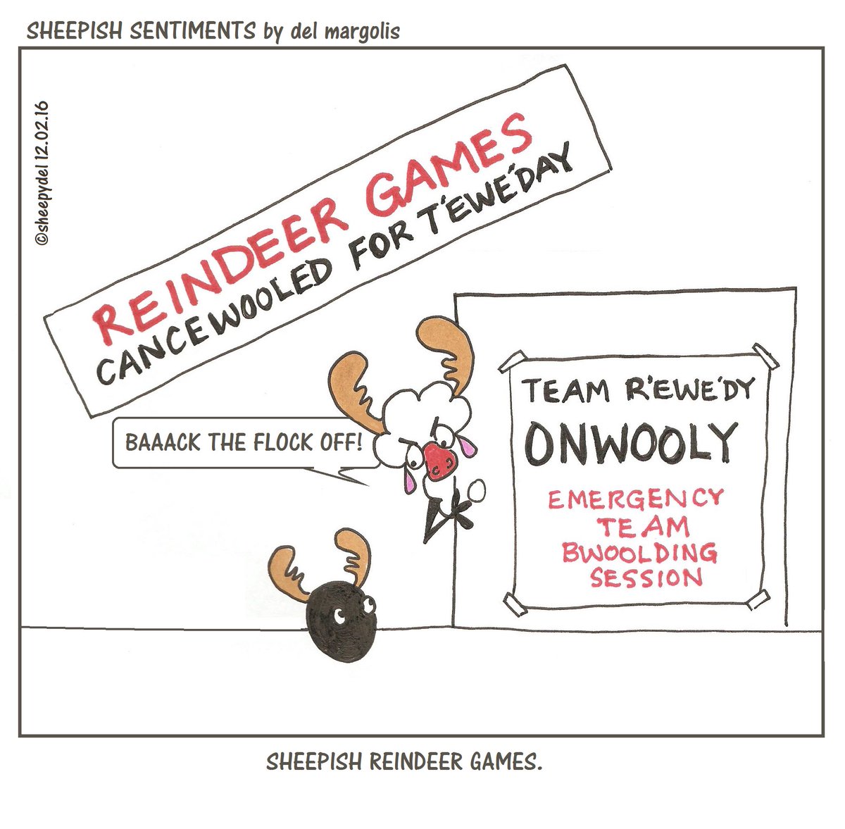 sheepydel's tweet photo. #SheepishReindeerGames #OliveTheOtherReindeer #TeamRewedy https://t.co/S9Pev919gv
