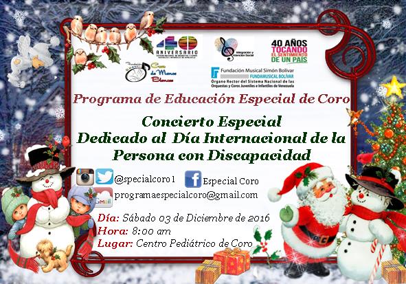 specialcoro1's tweet photo. Día Internacional de la Persona con Discapacidad 03-12-16   Hora: 8 am @lmendez @elfalconiano_ @nuevodiaenlinea @MarieliannySB https://t.co/5ls7ZxyMEa