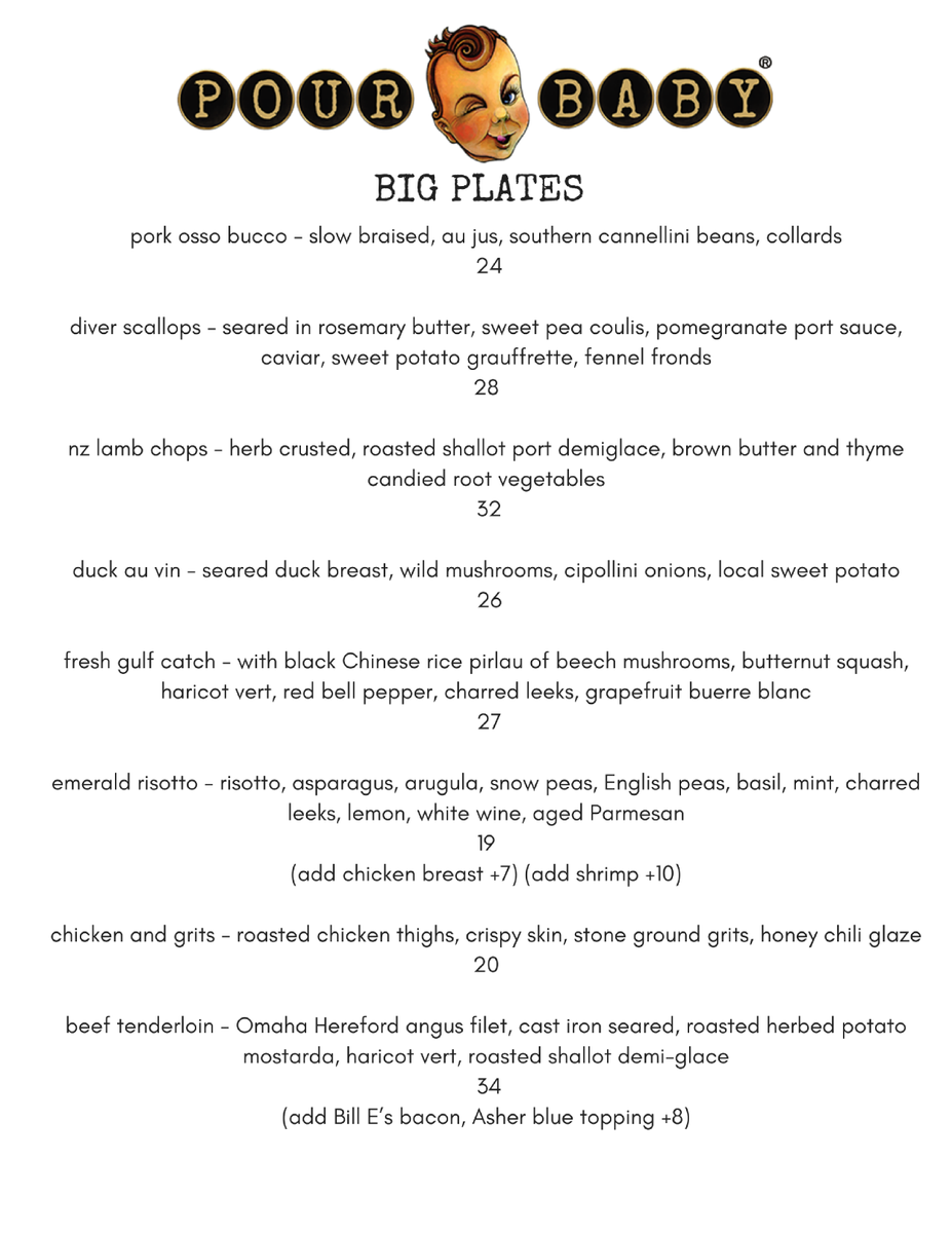 PourBabyMobile's tweet photo. So many great dishes, what would you choose? #decisions #dinner #delicious #foodie #bistro #pourbaby #mobileal #WeMo https://t.co/SRuAeYr133