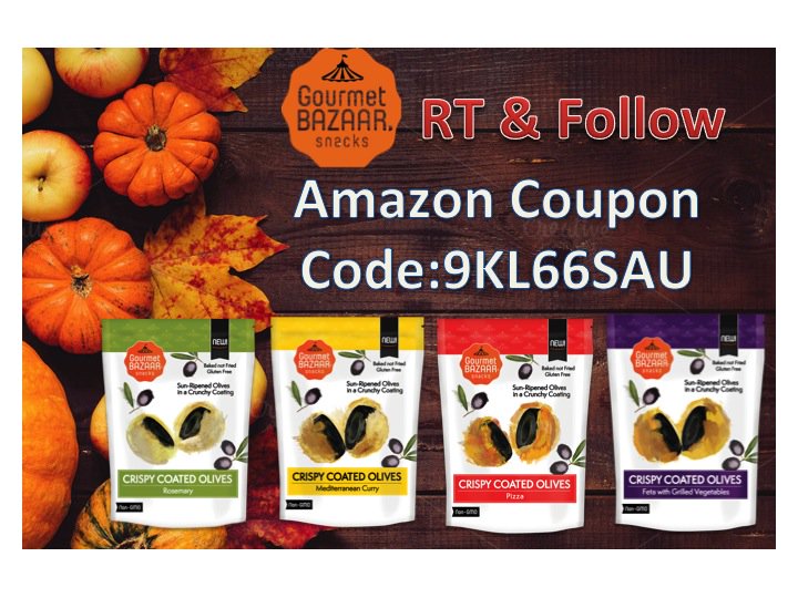 Gourmet_Bazaar's tweet photo. Happy Holidays! RT &amp; Follow for a chance to #win a Coated Olive pack (4 flavors)! 1st winner announced Dec 9th! #giveaway #coupon #free https://t.co/KRWTx8DNWf