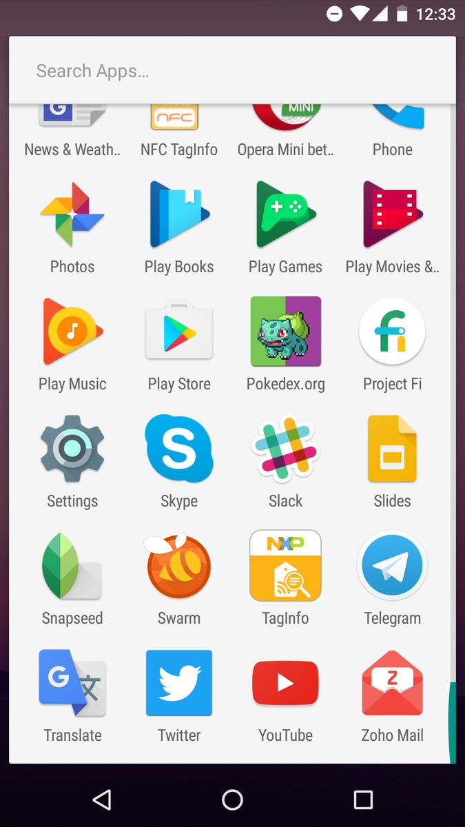 Pokedex.org PWA in "all apps" drawer