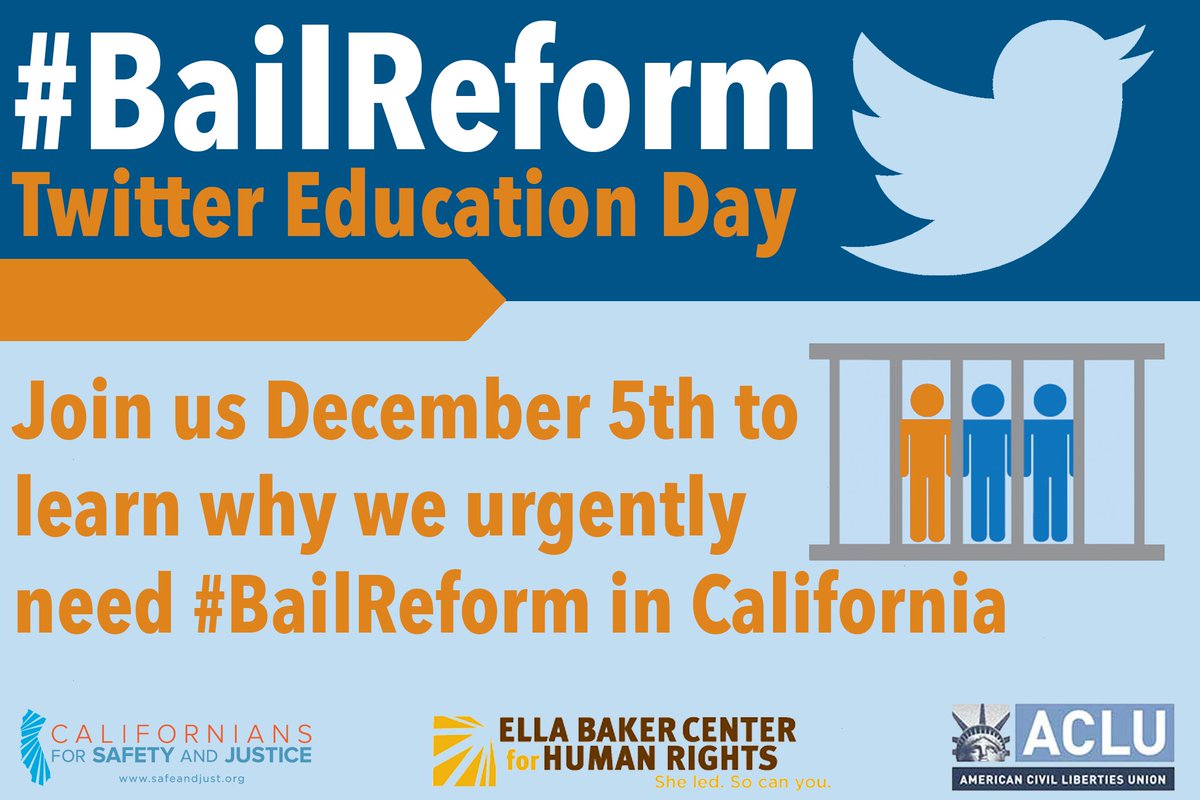 Join us this Monday, Dec 5th to learn why we urgently need #BailReform in #california