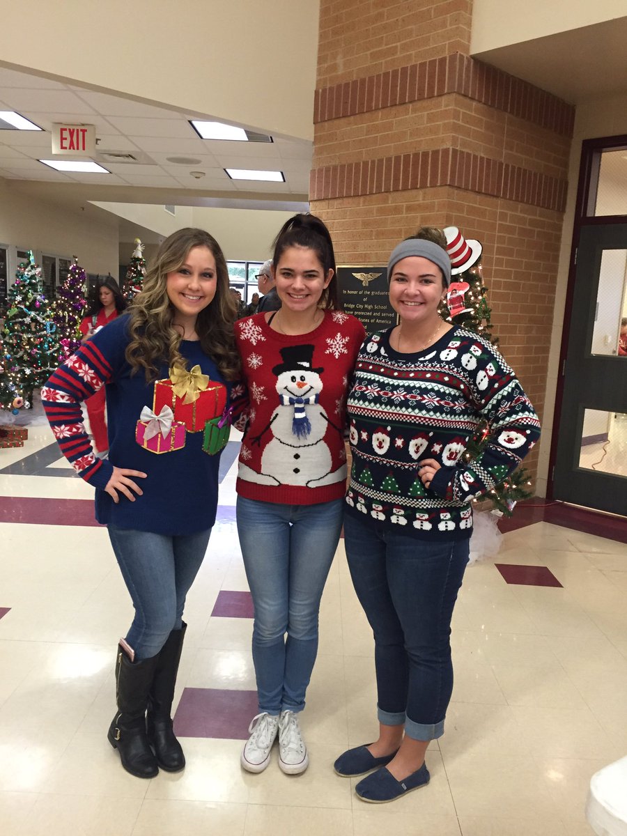 BridgeCityHS's tweet photo. A few more nice sweaters and a few of our trees- it's the most wonderful time of the year⭐️ https://t.co/Ehr9YGyQQl