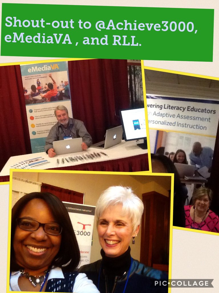 TechCoachLaura's tweet photo. Shout-out to @Achieve3000, eMediaVA, and R.L.L. #VASCD2016 #piccollage https://t.co/eWnKuuXCC7 https://t.co/lNvOkSCUty