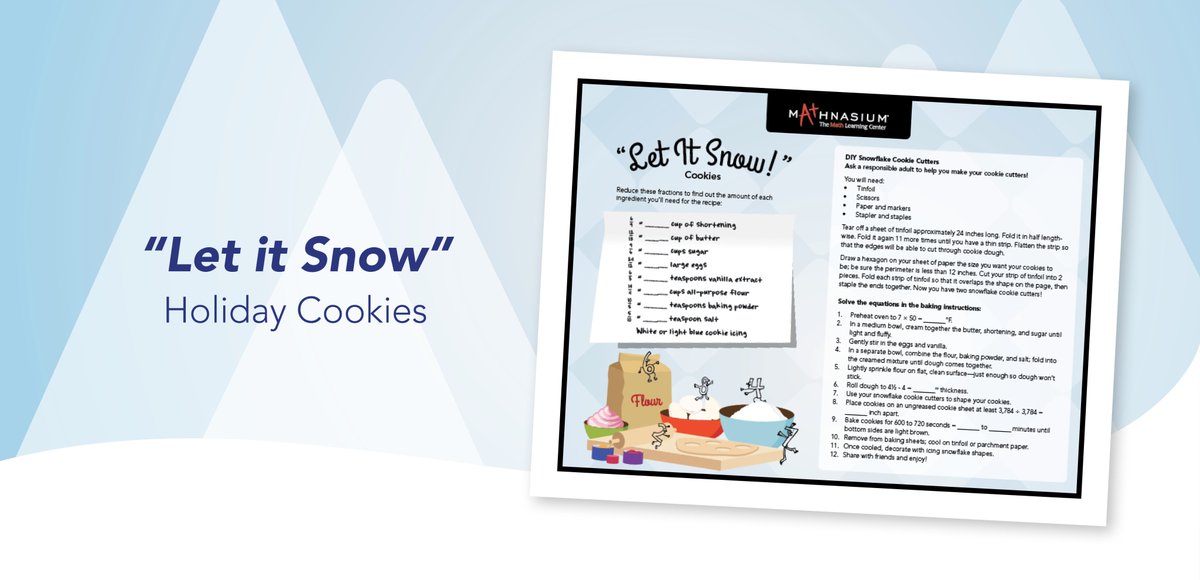 Mathnasium's tweet image. This December, use #math to unlock our #holiday cookie recipe and win a fun prize! Details: bit.ly/2fUJrlb