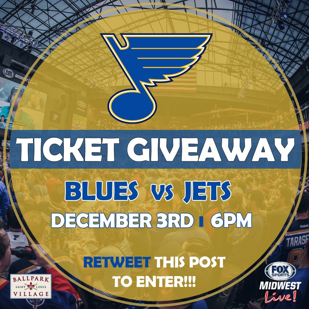 BSLiveSTL's tweet image. LAST MINUTE TICKET GIVEAWAY: Want to go to the @StLouisBlues game tomorrow (12/3)? RETWEET to enter. Winner announced at 11a tomorrow (12/3)