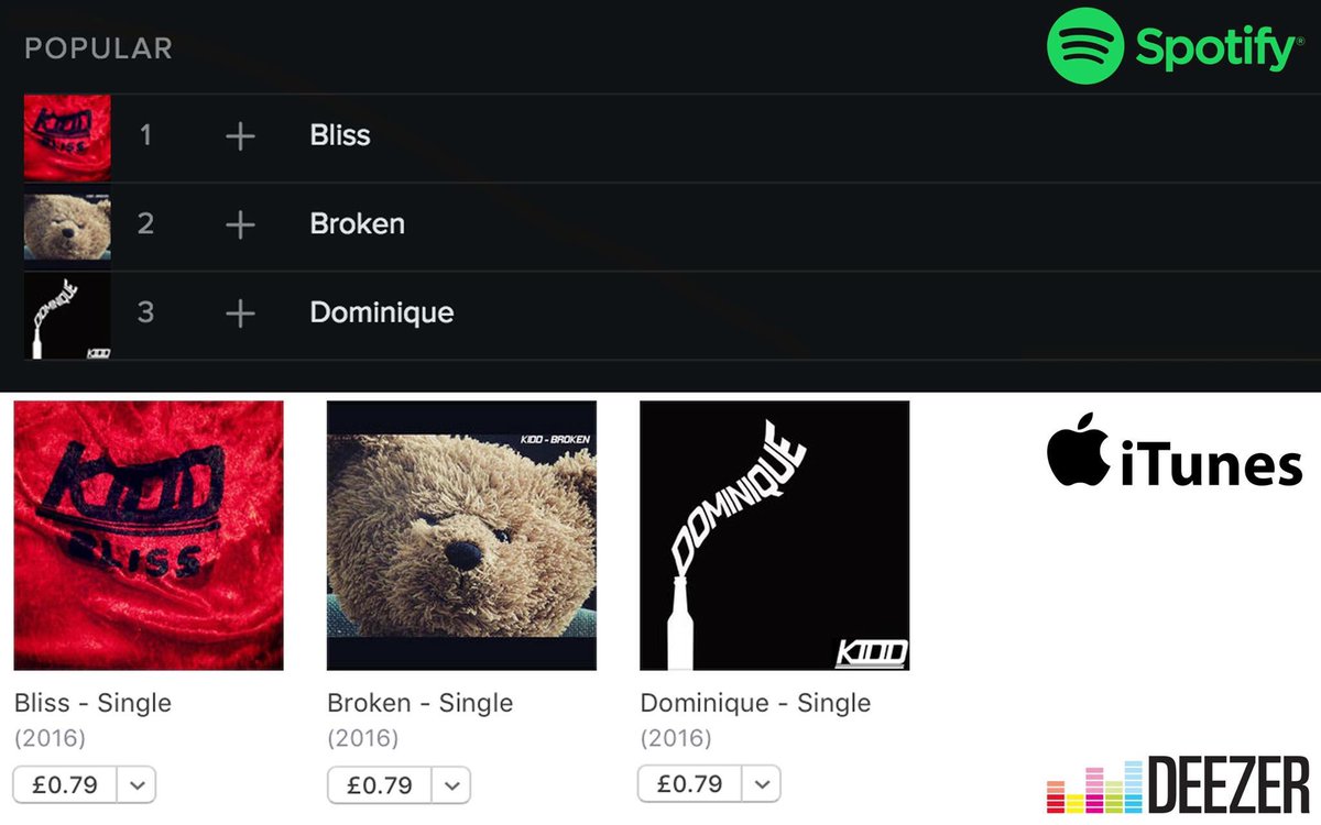 We're now on Spotify, iTunes and Deezer!