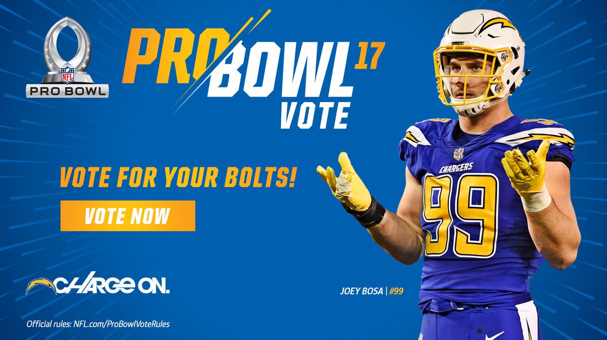 1 RT=1 vote for <a href="/jbbigbear/">Joey Bosa</a> 

#ProBowlVote #JoeyBosa