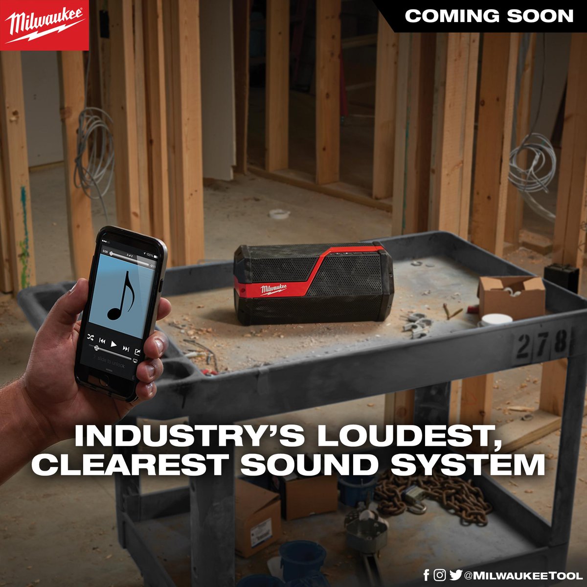 Turn up the volume on the jobsite w/ unmatched sound &amp; durability. The new M18™/M12™ Wireless Jobsite Speaker bit.ly/2gQ4JVj