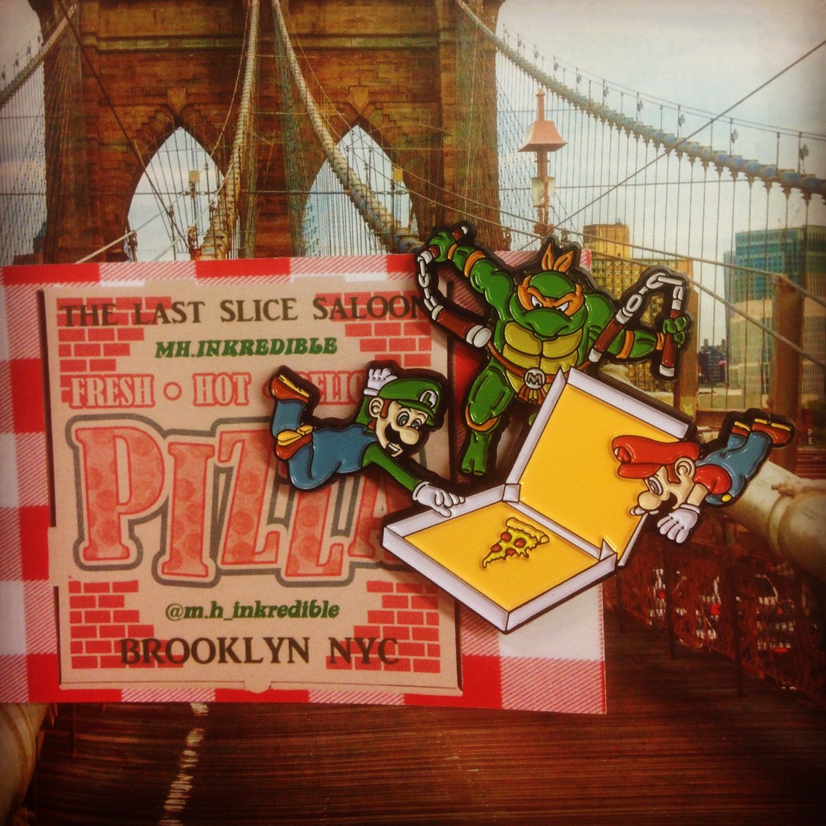 MH_Inkredible's tweet photo. 💥NEW! 🐢🍕🇮🇹'The Last Slice Saloon' Pin Badge  https://t.co/bKU0pgv69u #pins #pinbadges #marioandluigi #TMNT #jewellery #Brooklyn #pizza #nyc https://t.co/aCd9vSQZtm