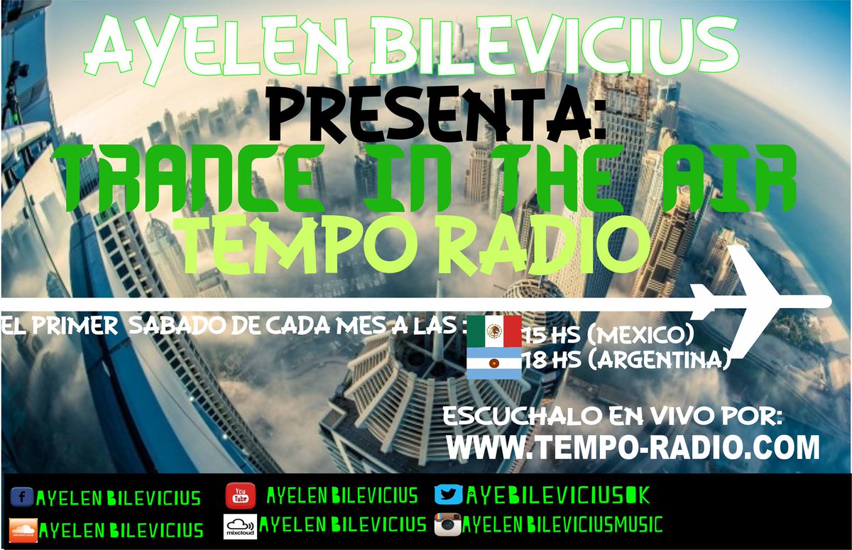REAL_BILEVICIUS's tweet photo. Morning
My radioshow Trance In The Air. The first Saturday of each month. Hours: 15 pm (Mexico) and 18 Hs (Arg).
https://t.co/L8f9w3nHGd https://t.co/IH6TUyrUiG