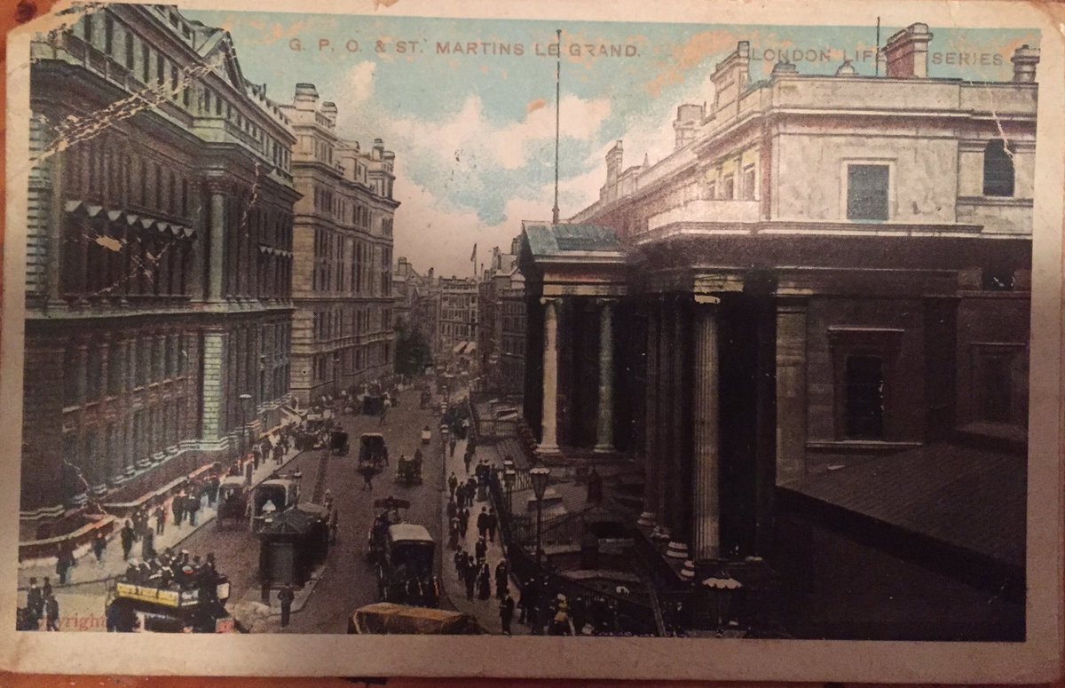 PostcardHistory's tweet photo. #gpo #stmartinslegrand #london #postcard #1920s #wilson #pinnell #rogerstone @MayorofLondon @visitlondon @Londonist @TfL @thetimes https://t.co/gLTEq601jU