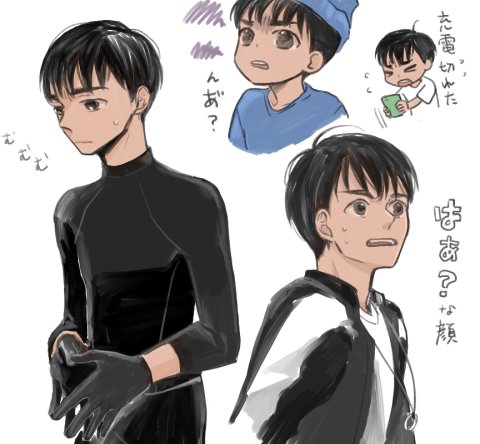 「眉間に皺をよせた顔が描きたかった」ラクガキです。 