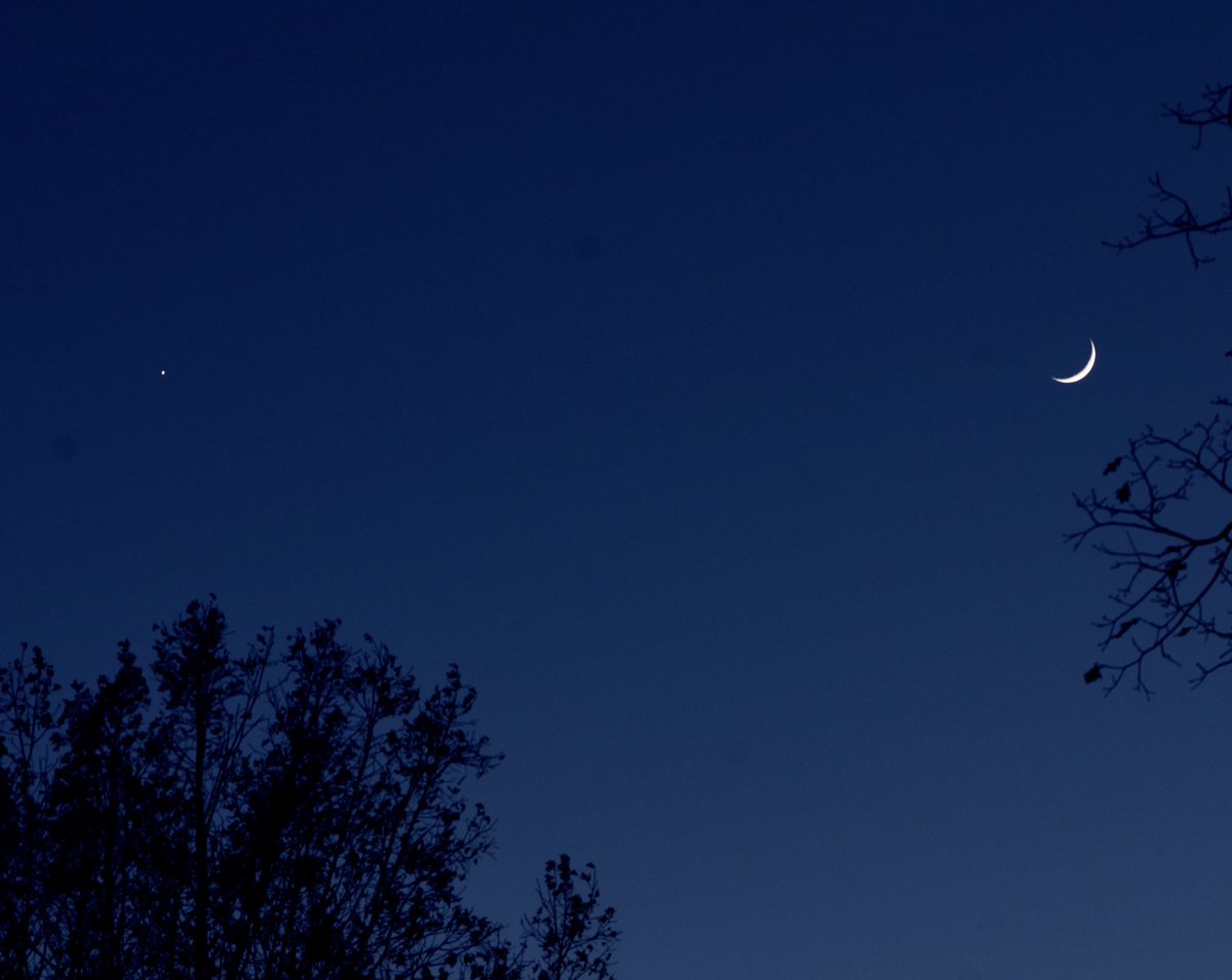 Heels98's tweet photo. @wxbrad Crescent moon and Venus https://t.co/W5ojz4AHFe