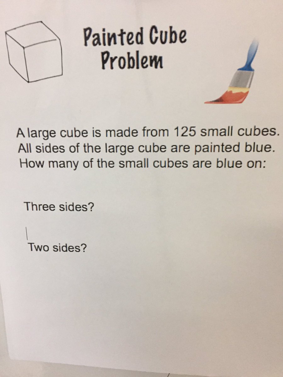 NatalieCogan's tweet photo. Students persevere to try to solve the painted cube challenge. #macgmath https://t.co/tybZHFpReh