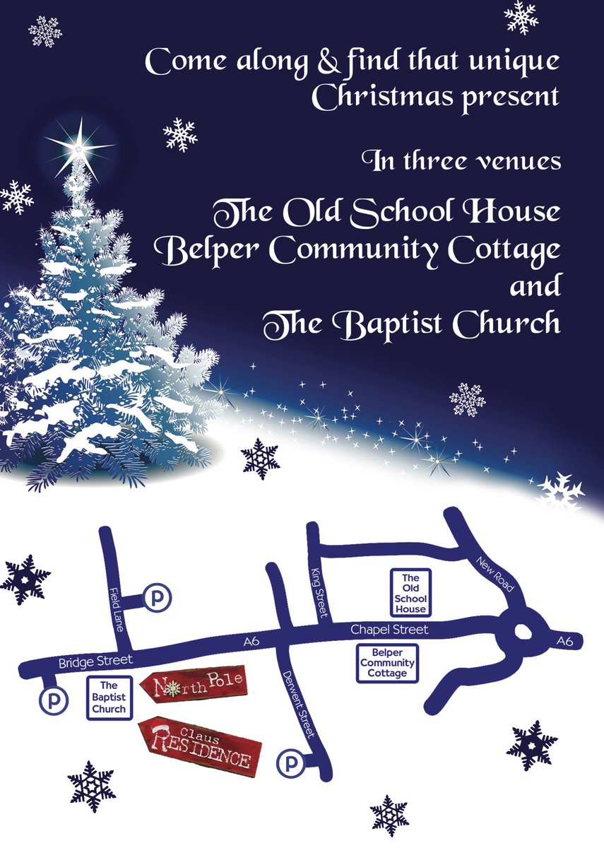 Make sure you have our Christmas arts trail on 10th Dec in your diaries. 34 talented creatives come together in three venues in #belper