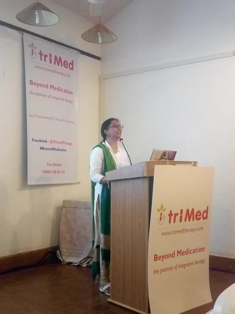 TrimedTherapy's tweet photo. How an #integrative approach works well - Dr. Rema Raghu #ayurveda #naturopathy #psychotherapy #physiotherapy #allopathy #BeyondMedication https://t.co/m22eCQn4iS