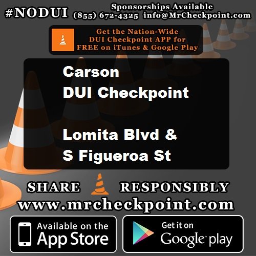 MrCheckpoint's tweet photo. NOW #LosAngeles DUI Checkpoint #Carson Lomita Blvd &amp; S Figueroa St

#NODUI #LA #MrCheckpoint https://t.co/vSGBOpRXf1