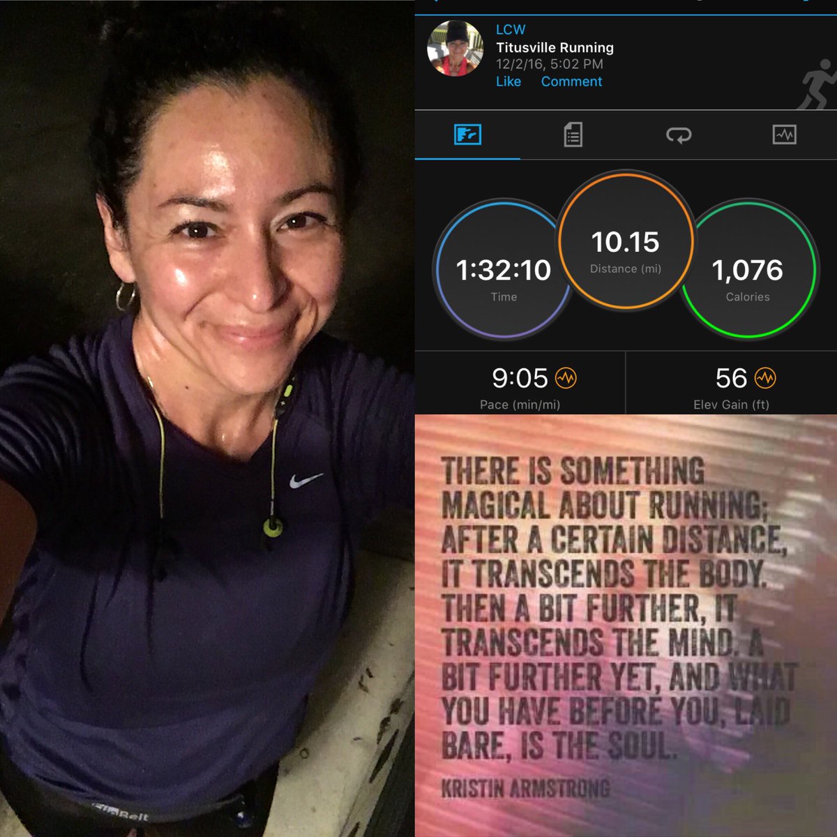 Day 9 of #rwrunstreak... rough day at work but once this run was done the endorphins did their magical thing in my head. #streaking