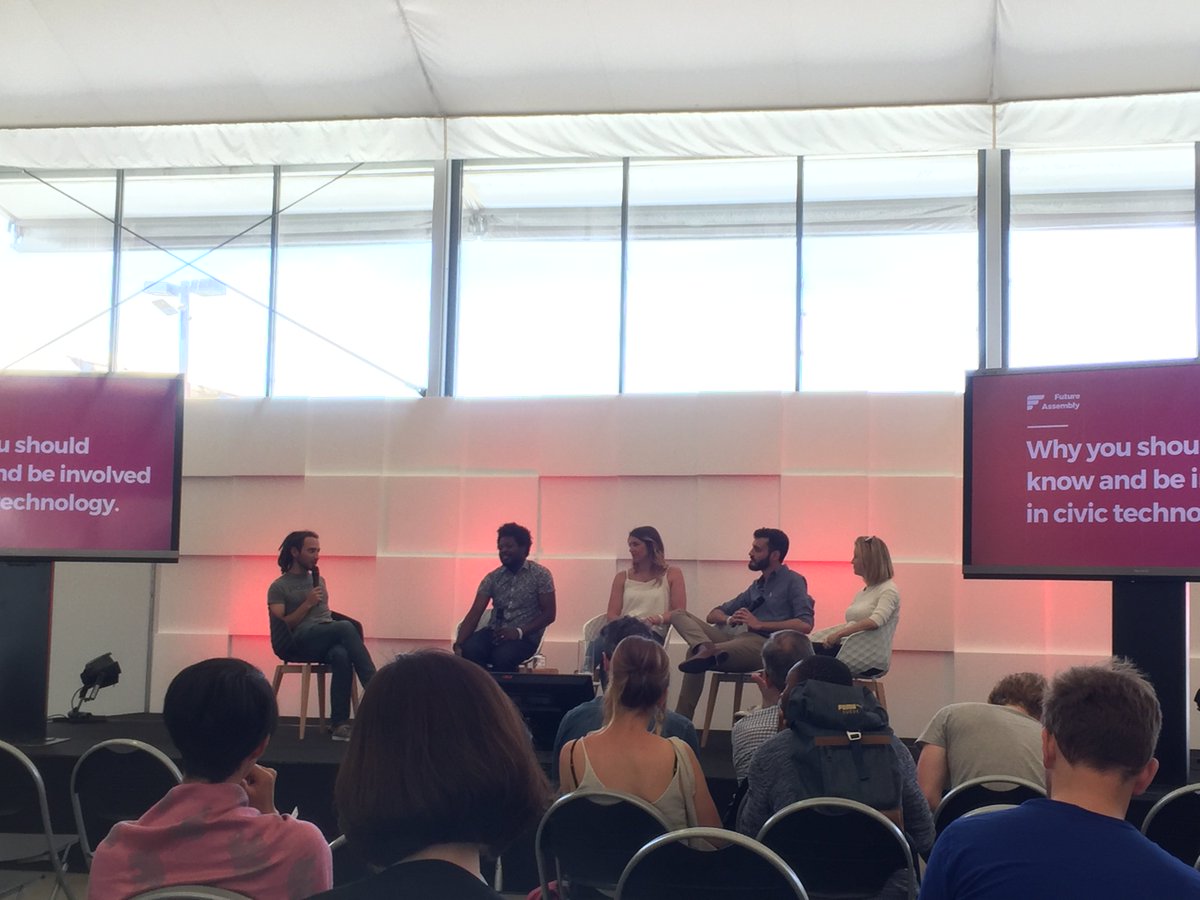 <a href="/codeforaus/">Code for Australia</a> crew on stage <a href="/futureassembly/">Future Assembly</a> talking all civic technology stuff