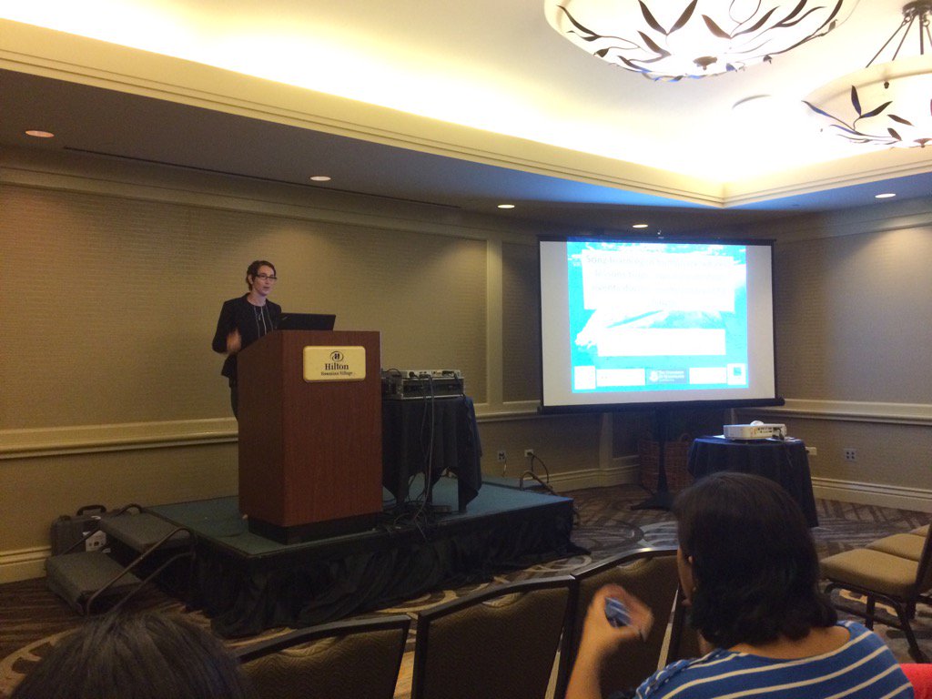 mikenoad's tweet photo. Ellen Garland @_SMRU_ talking on #humpback whale song hybrids ASA meet Hawaii #asa172 https://t.co/iryq2lAWaI