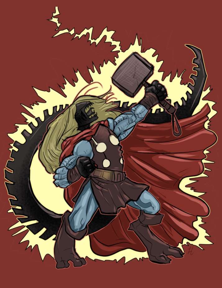 XPwebcomic's tweet photo. XenoThor is here! get 25% off with the code 25OFF at my teepublic store! https://t.co/MPS0VZGJPy